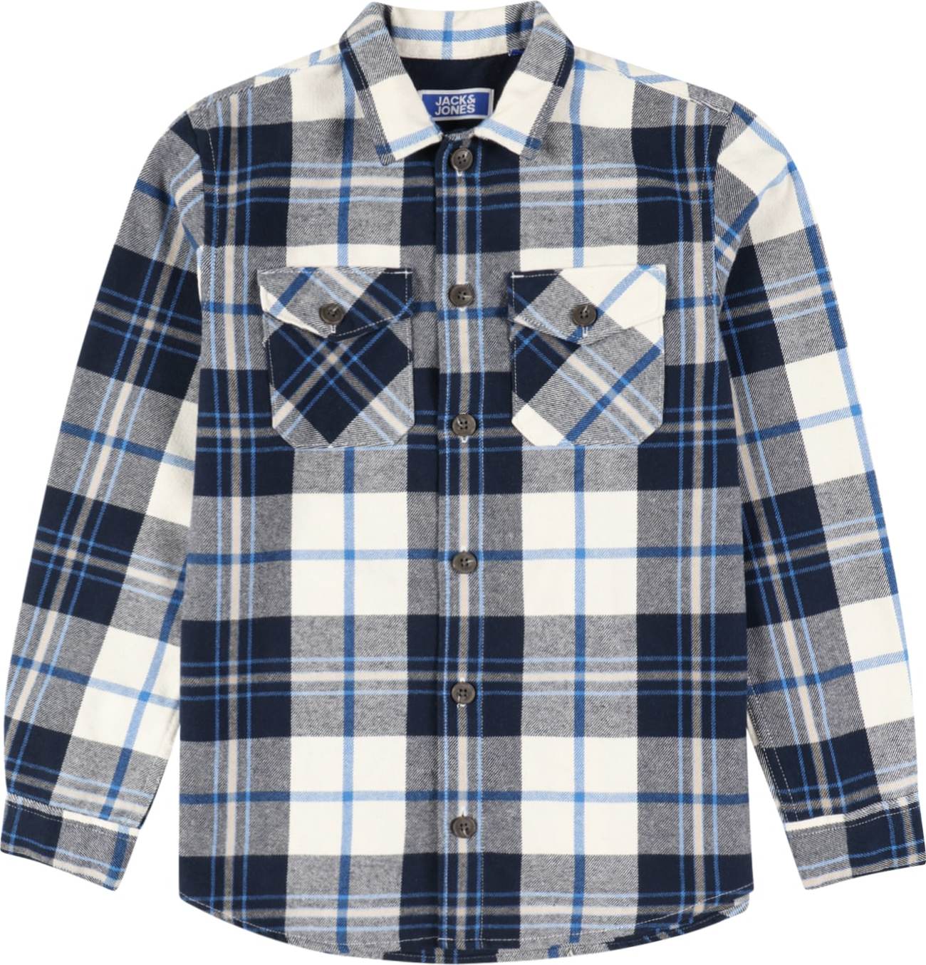 Jack & Jones Junior Košile noční modrá / světlemodrá / šedý melír / offwhite