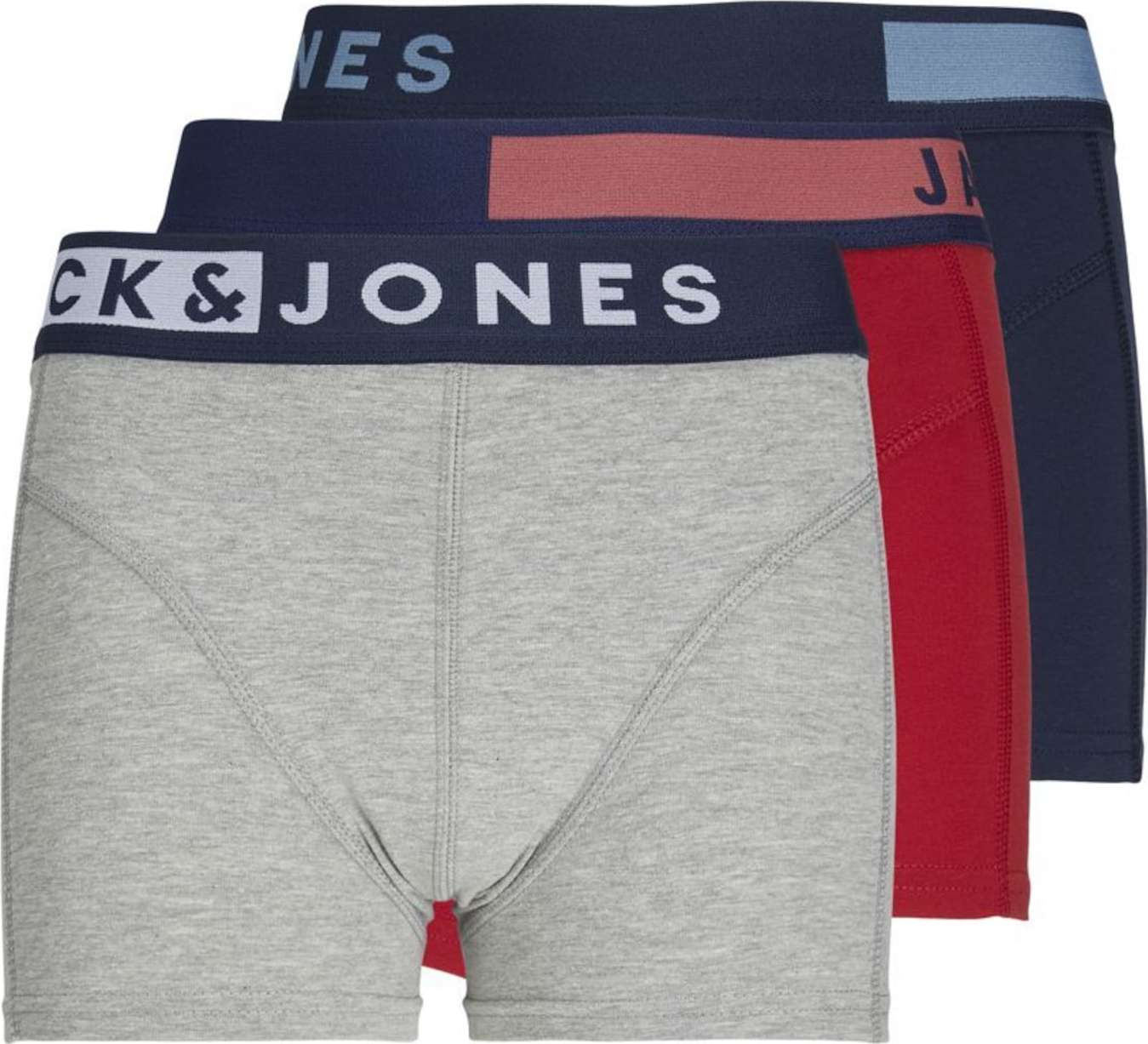 Jack & Jones Junior Spodní prádlo námořnická modř / šedá / červená / bílá