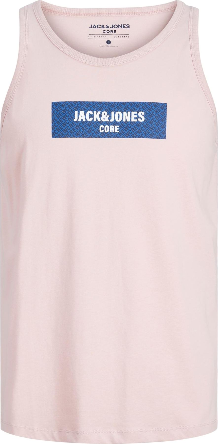 JACK & JONES Tričko 'ENERGY' modrá / bledě fialová / bílá