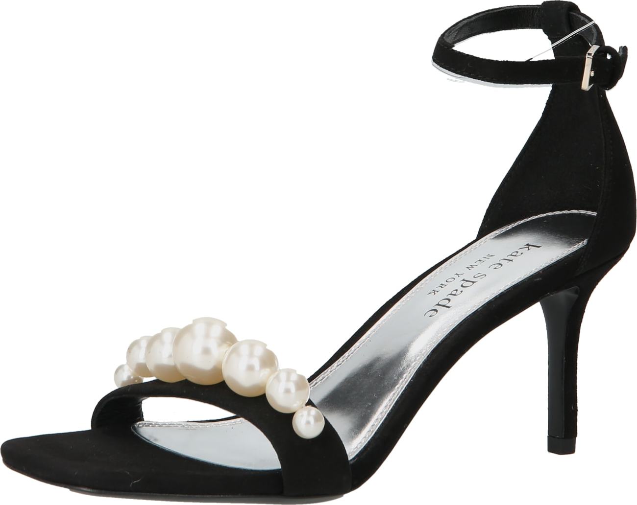 Kate Spade Páskové sandály 'AVALINE' černá / perlově bílá