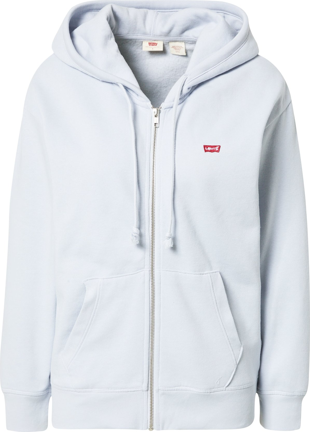 LEVI'S Mikina 'STANDARD ZIP HOODIE NEUTRALS' světle šedá / červená / bílá