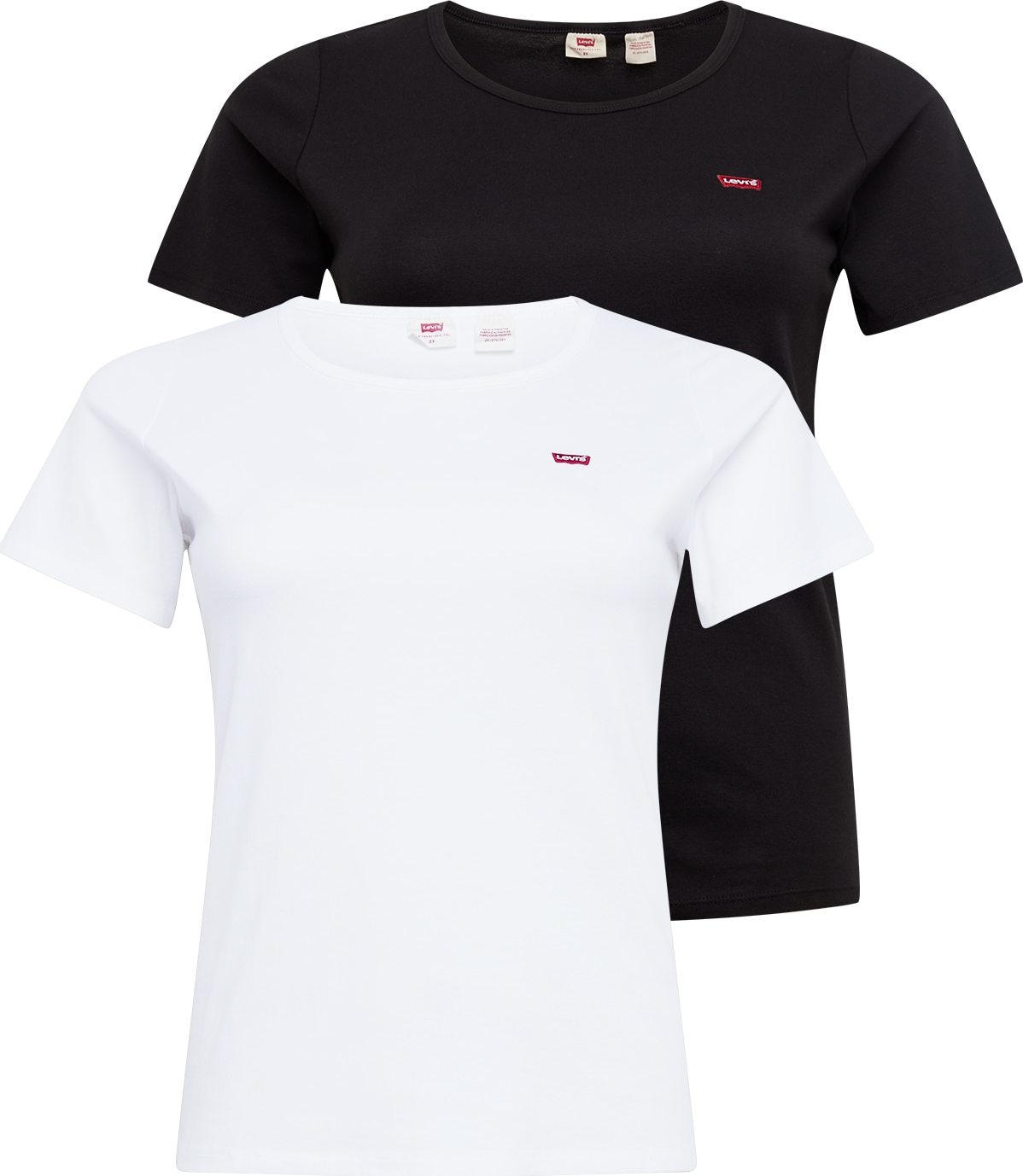 Levi's® Plus Tričko 'PL 2 PACK TEE NEUTRALS' černá / bílá