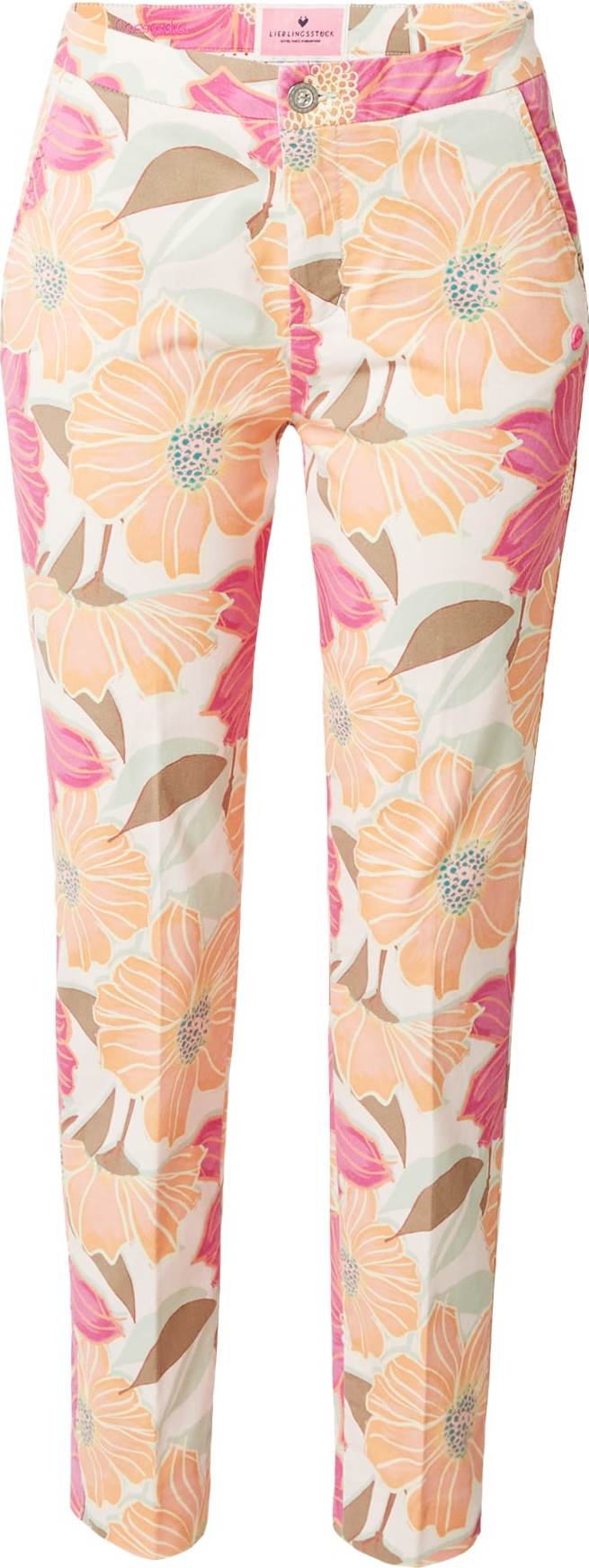 LIEBLINGSSTÜCK Chino kalhoty 'Cassandra' krémová / nažloutlá / meruňková / světle růžová