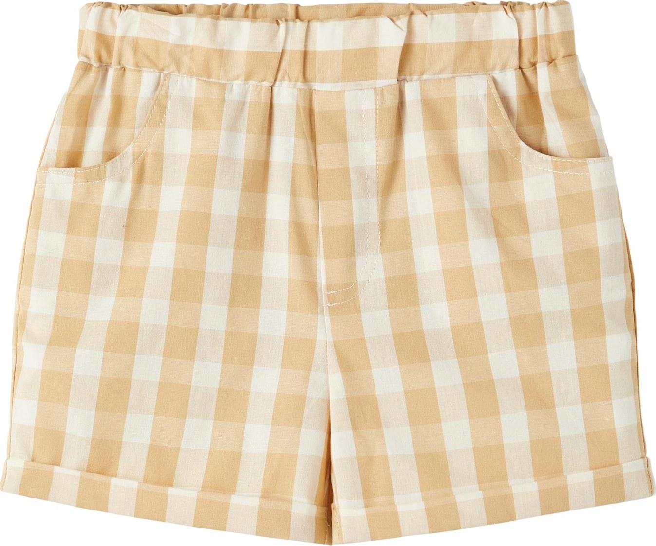 Lil ' Atelier Kids Kalhoty karamelová / bílá