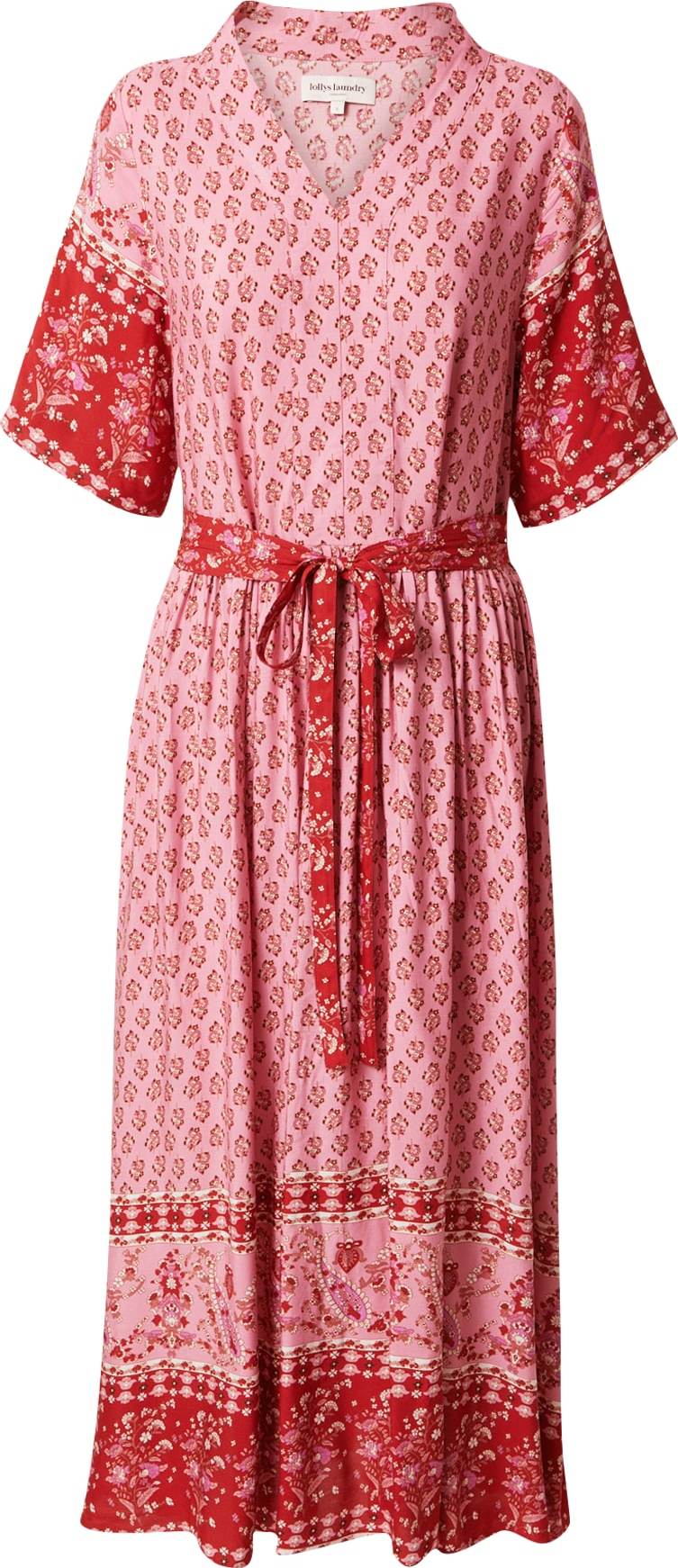 Lollys Laundry Šaty 'Sumia' pink / růžová / červená / bílá