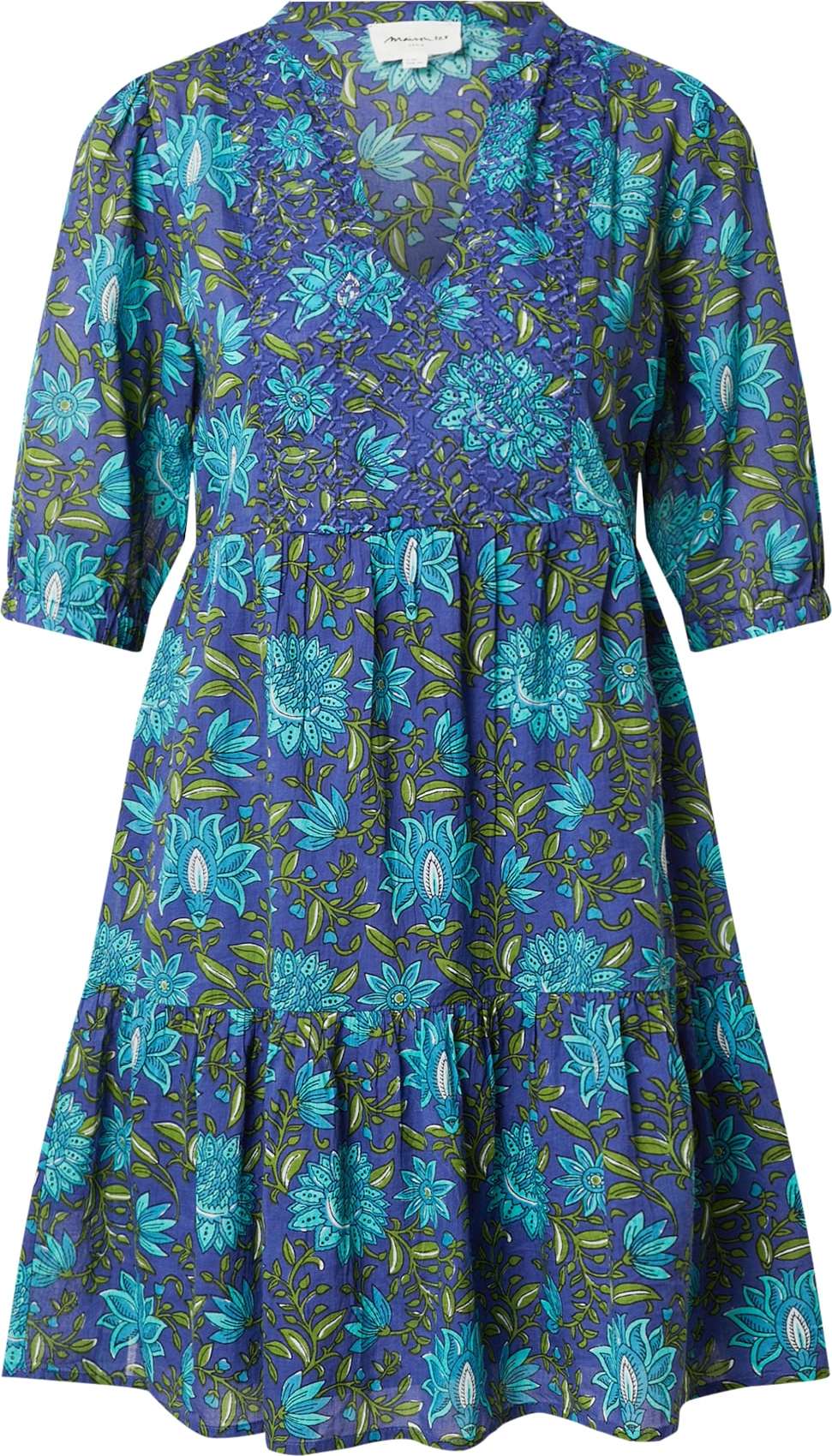 Maison 123 Košilové šaty 'MADELEINE' modrá / světlemodrá / zelená / bílá