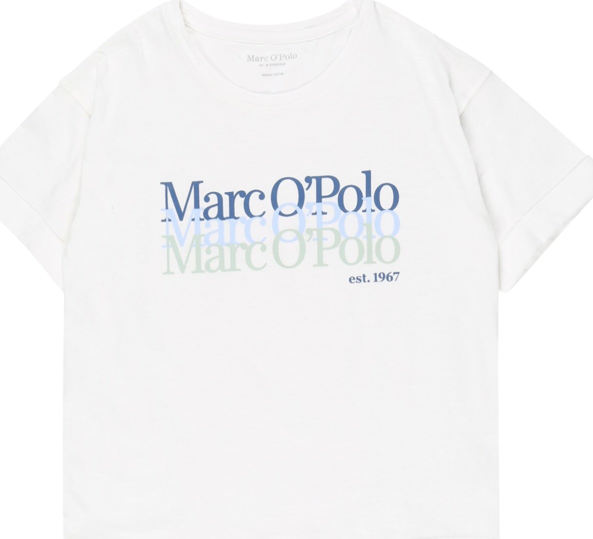 Marc O'Polo Junior Tričko světlemodrá / tmavě modrá / pastelově zelená / bílá