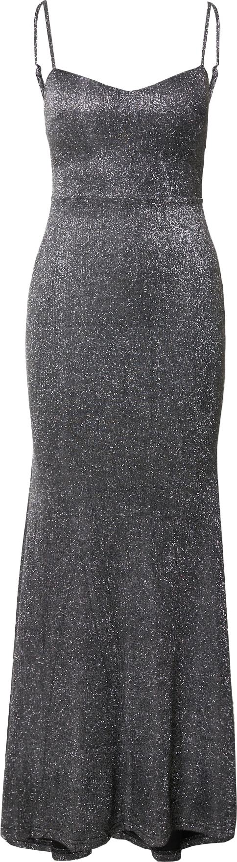 Mela London Společenské šaty 'Mela' stříbrně šedá / černá