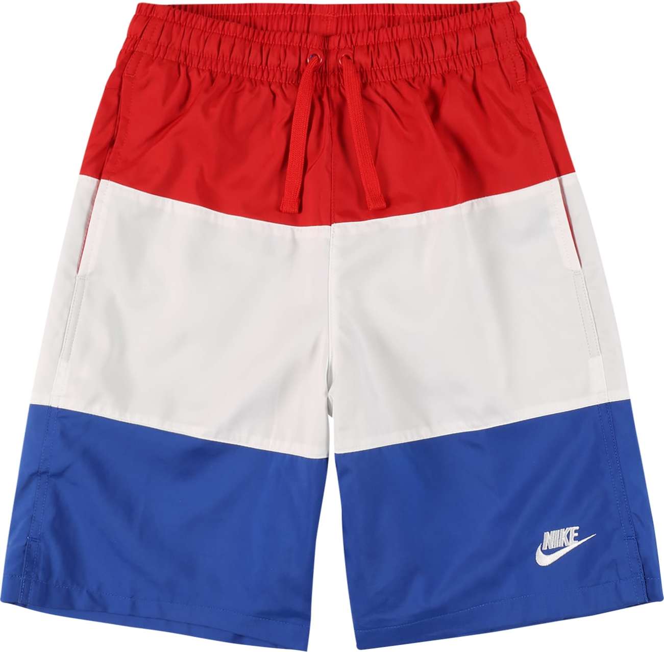 Nike Sportswear Kalhoty královská modrá / ohnivá červená / bílá