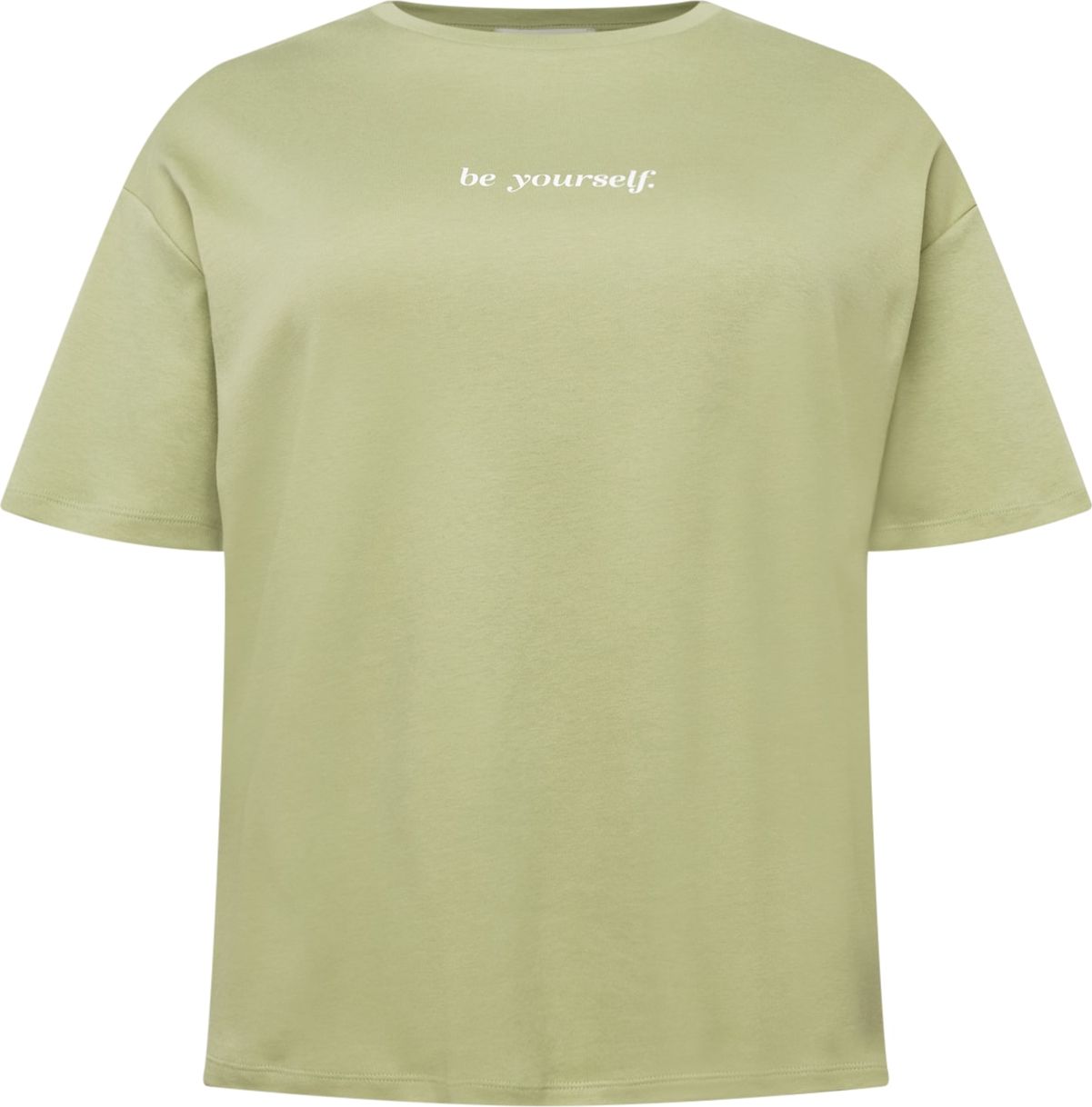 NU-IN Plus Oversized tričko 'Be Yourself' jablko / bílá