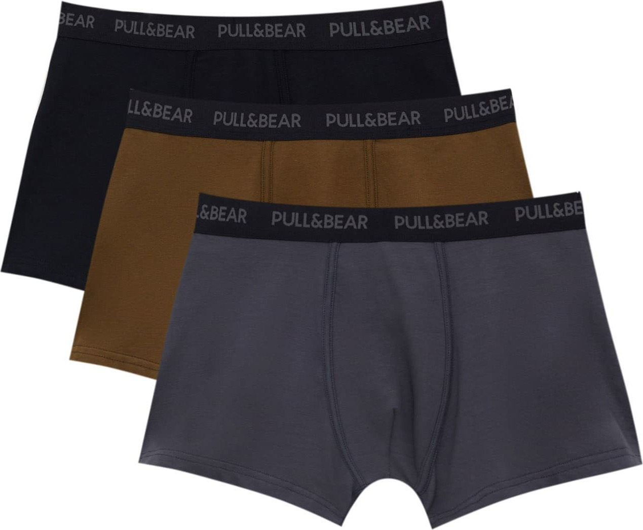 Pull&Bear Boxerky grafitová / olivová / černá