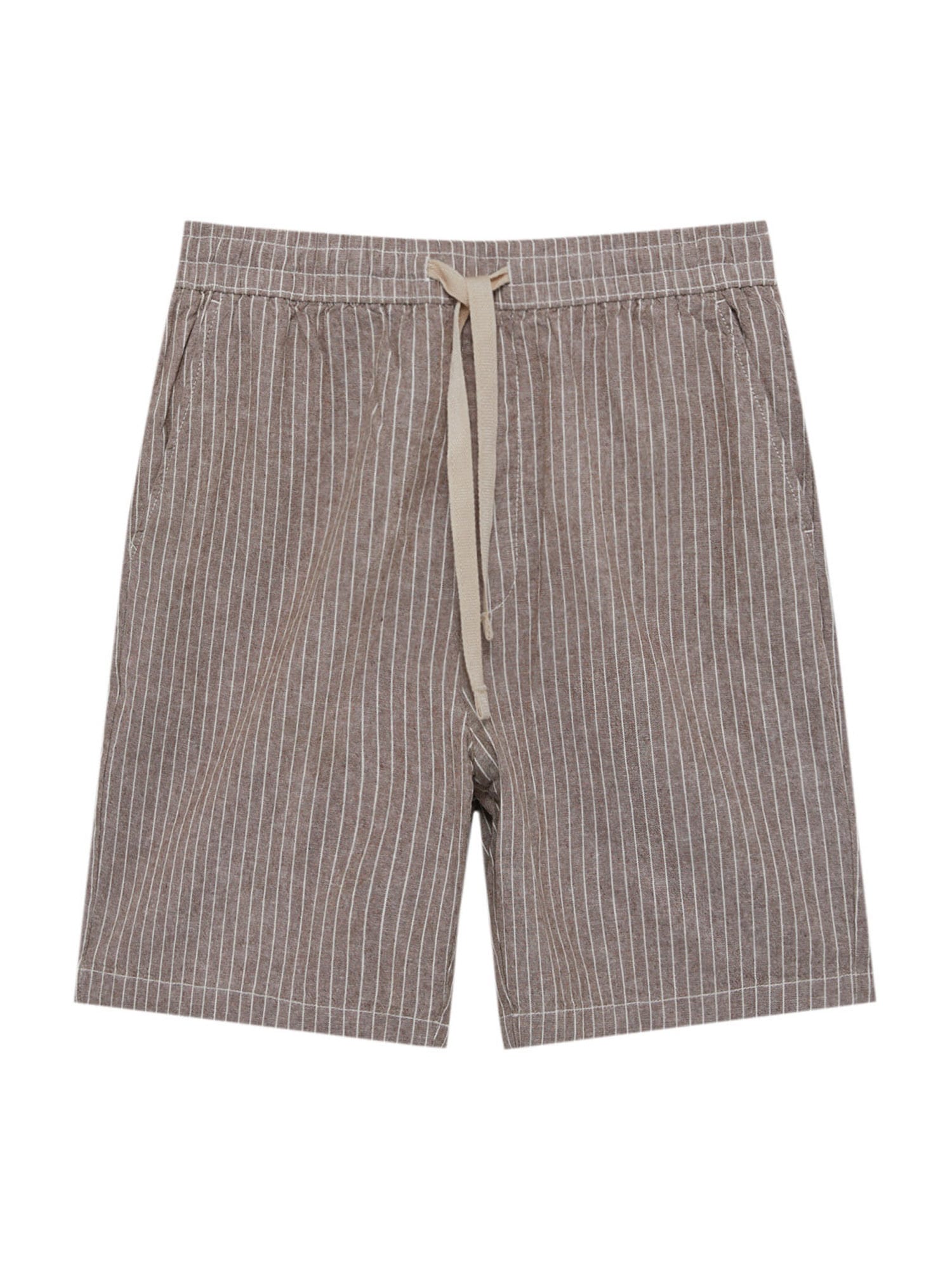 Pull&Bear Kalhoty hnědá / bílá