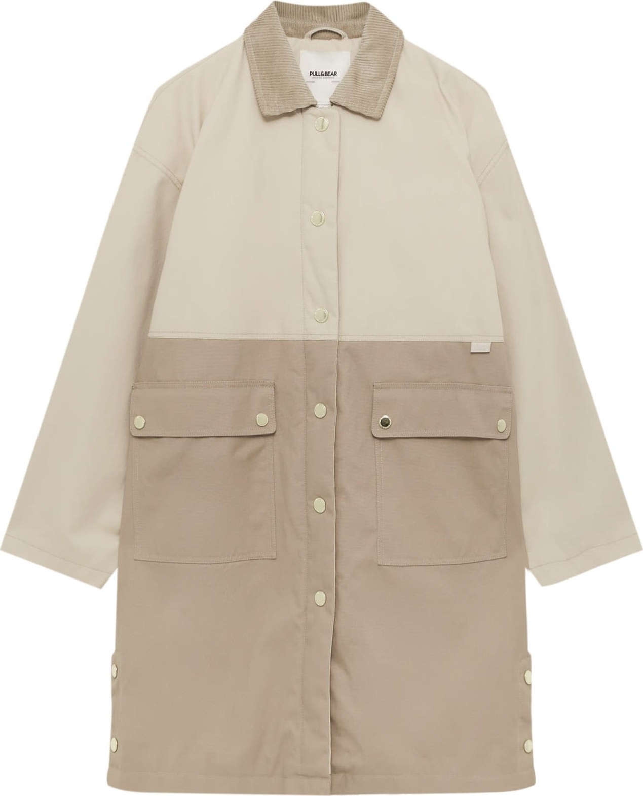 Pull&Bear Přechodný kabát béžová / nažloutlá