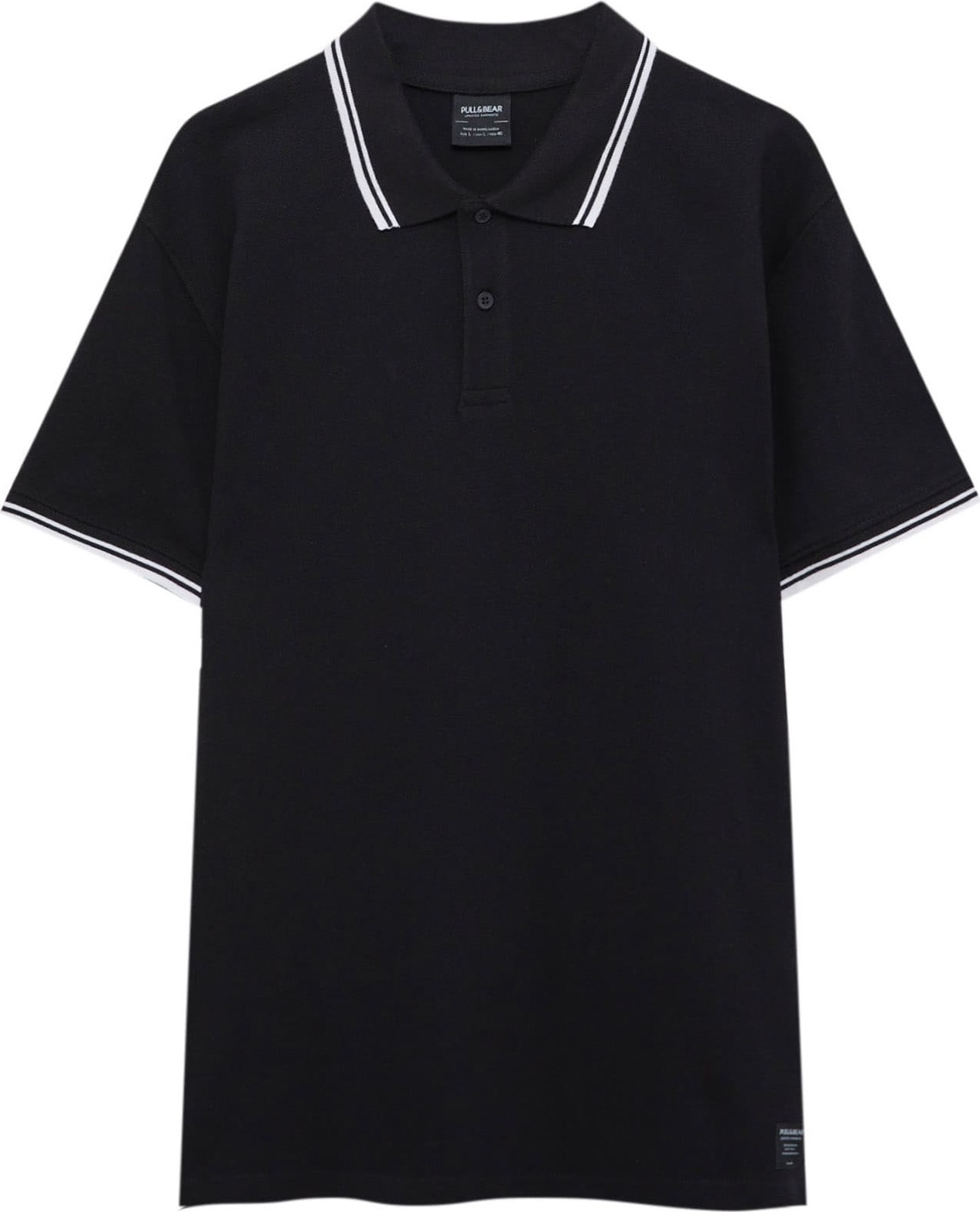 Pull&Bear Tričko černá / bílá