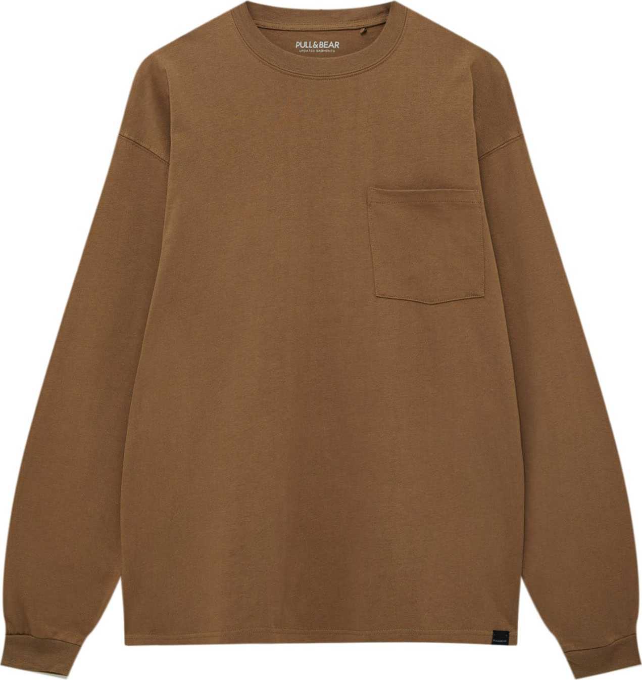 Pull&Bear Tričko hnědá