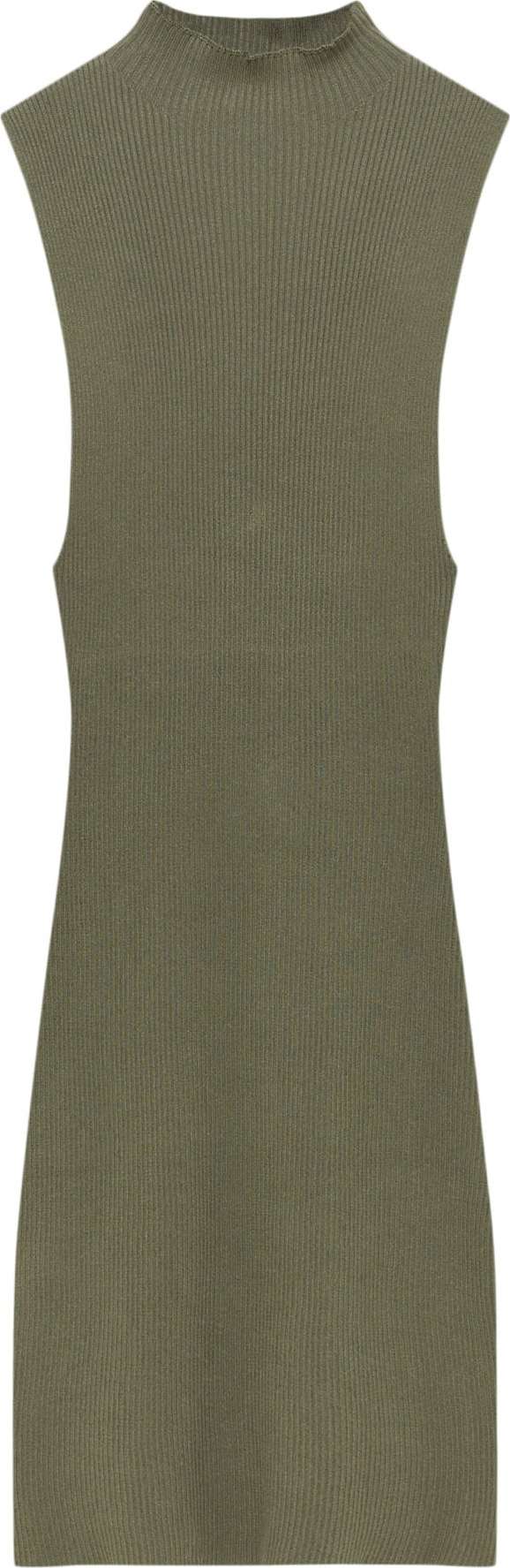 Pull&Bear Úpletové šaty khaki