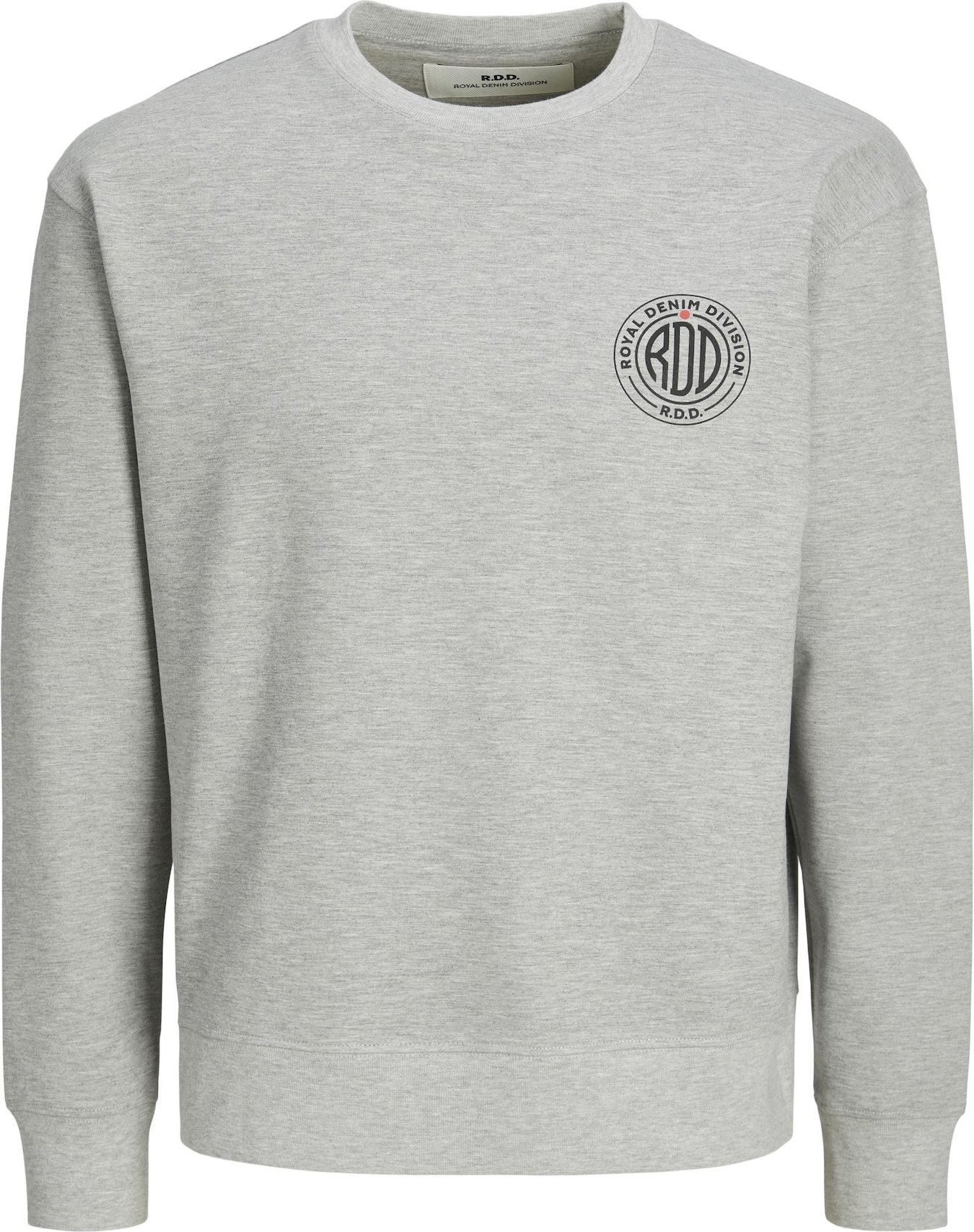 R.D.D. ROYAL DENIM DIVISION Mikina 'Dean' šedá / šedý melír / oranžová / černá