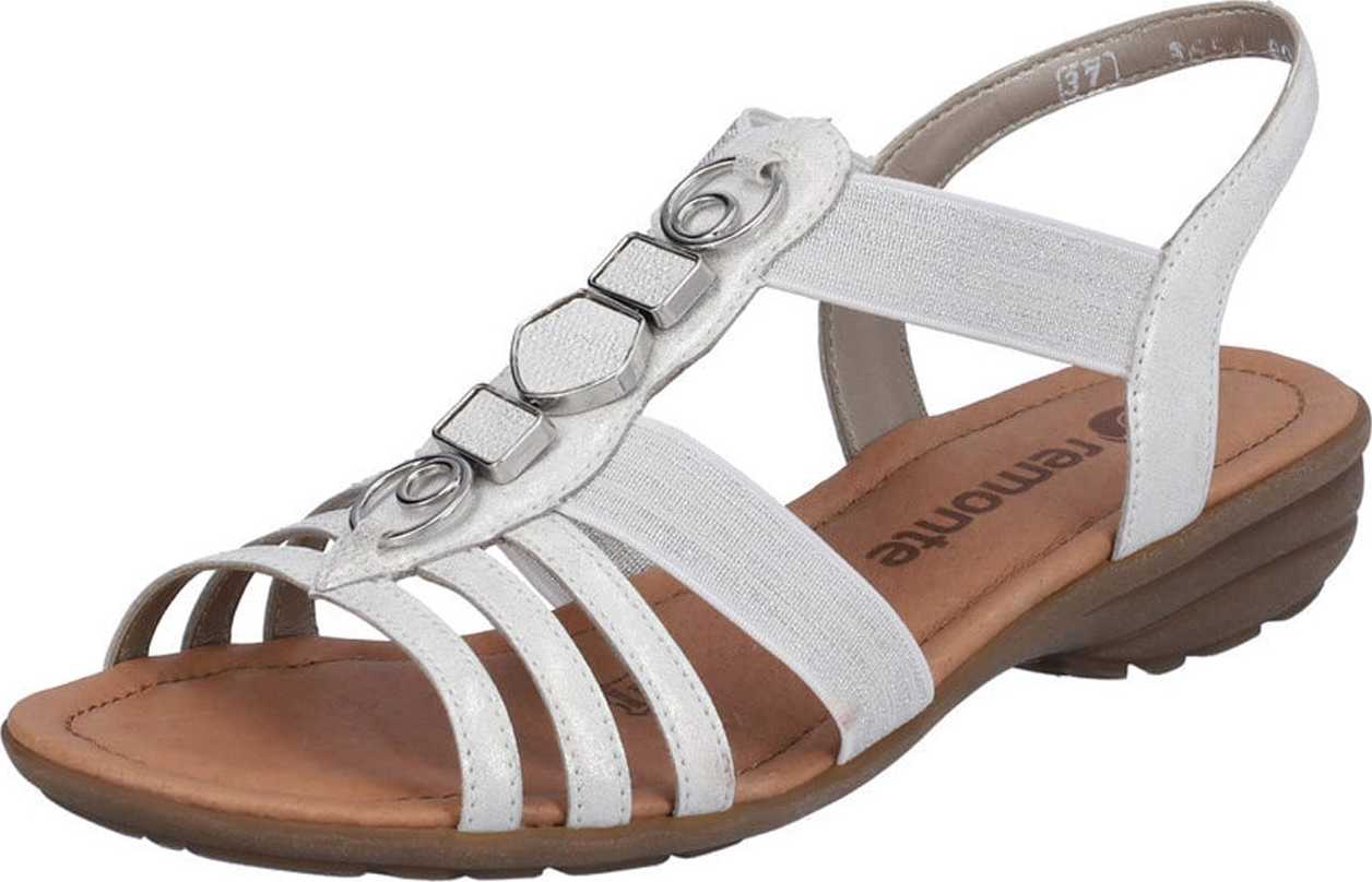 REMONTE Páskové sandály stříbrná / bílá
