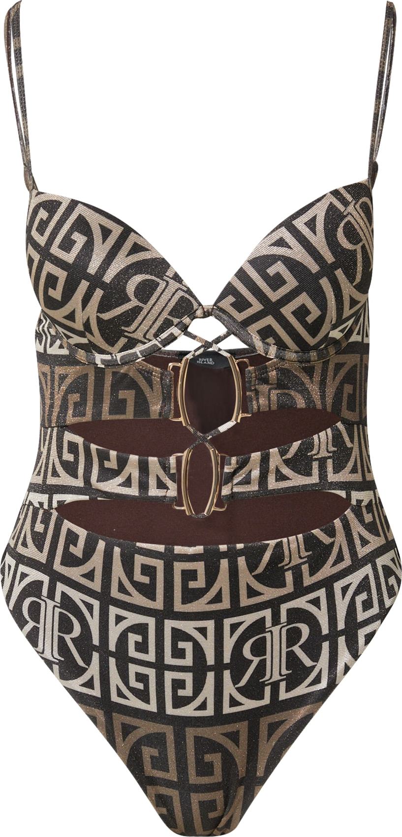 River Island Plavky béžová / tmavě béžová / tmavě hnědá