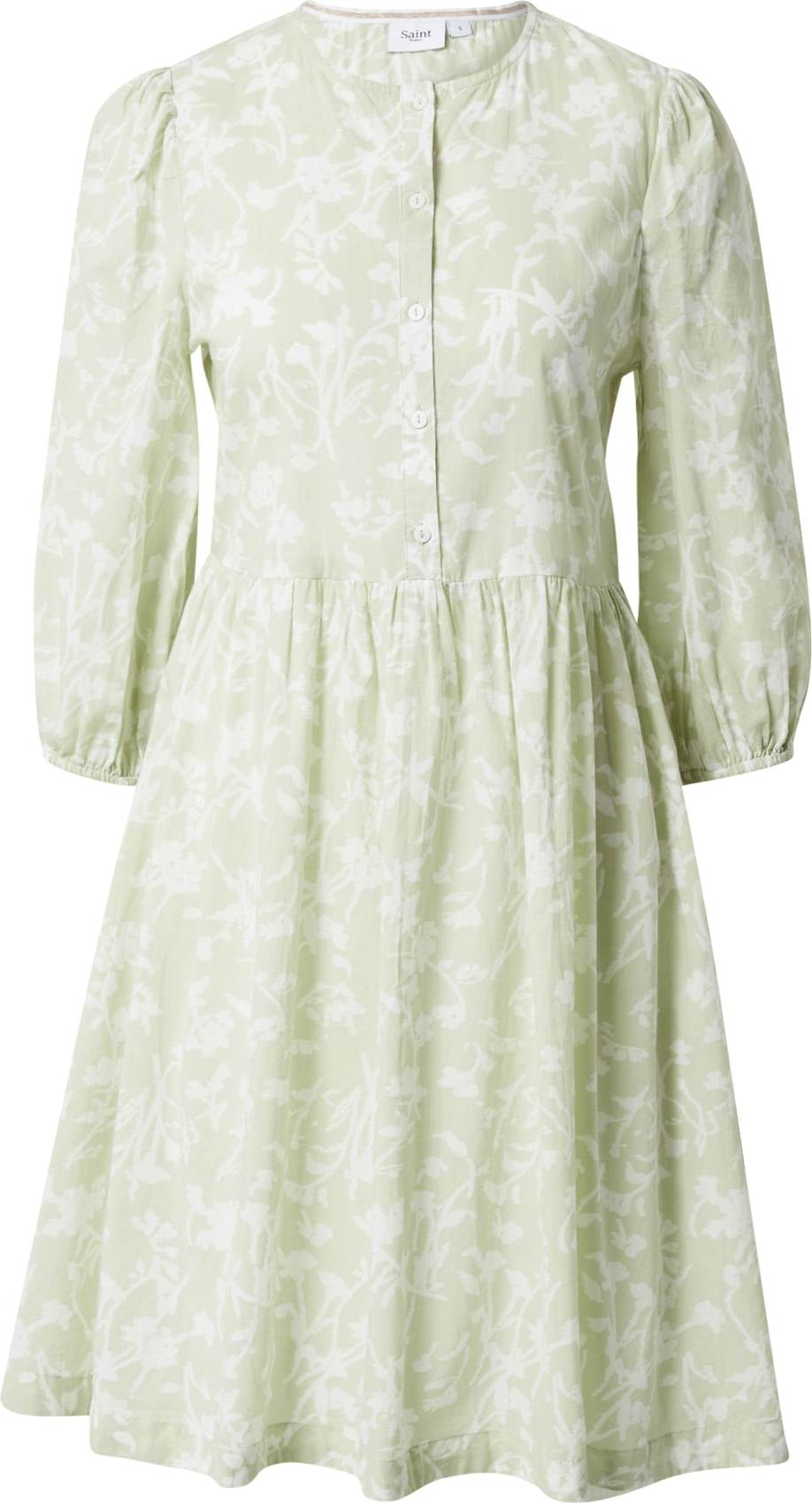 SAINT TROPEZ Košilové šaty 'MaiSZ' pastelově zelená / bílá