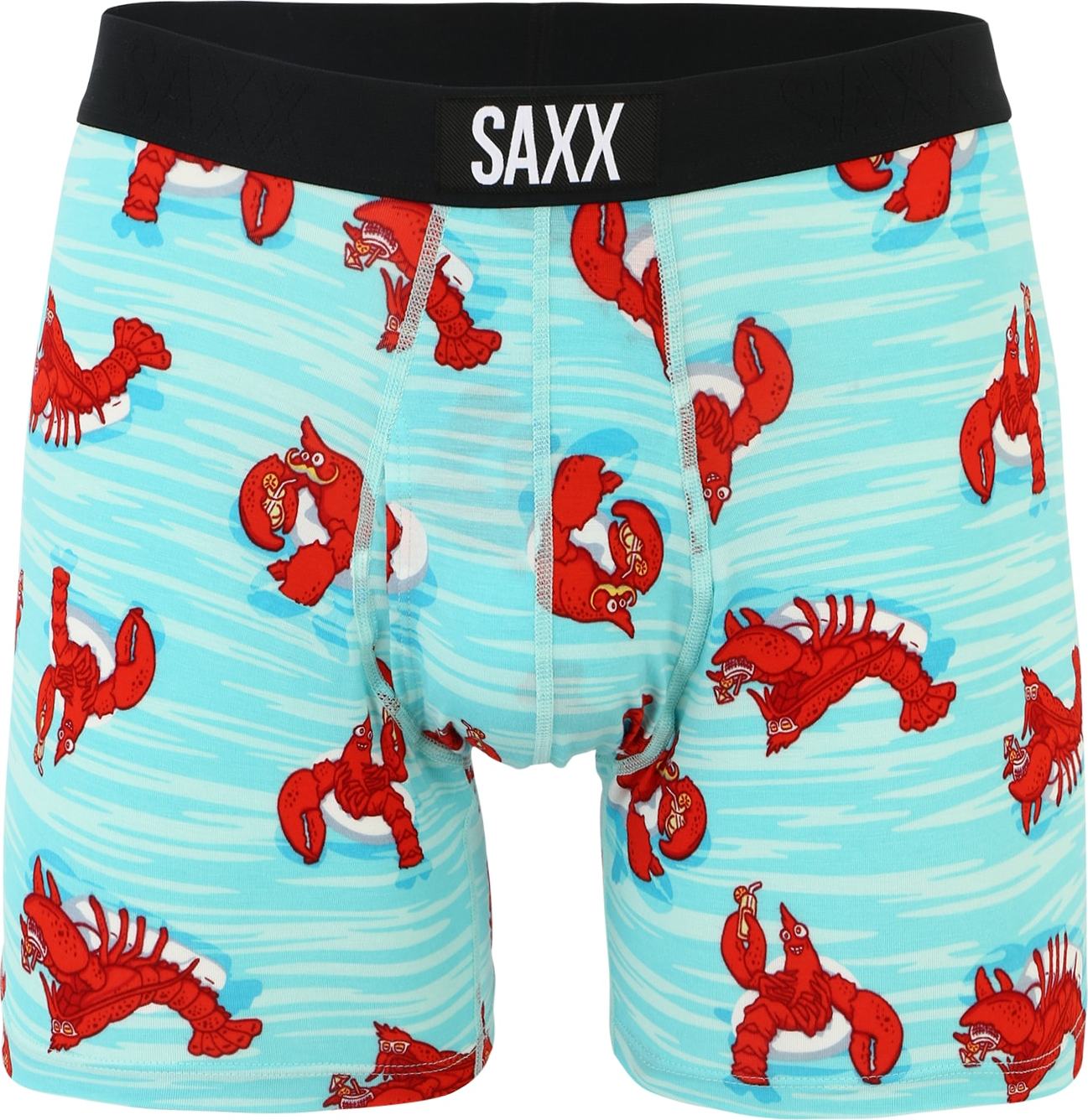 SAXX Boxerky aqua modrá / červená / černá