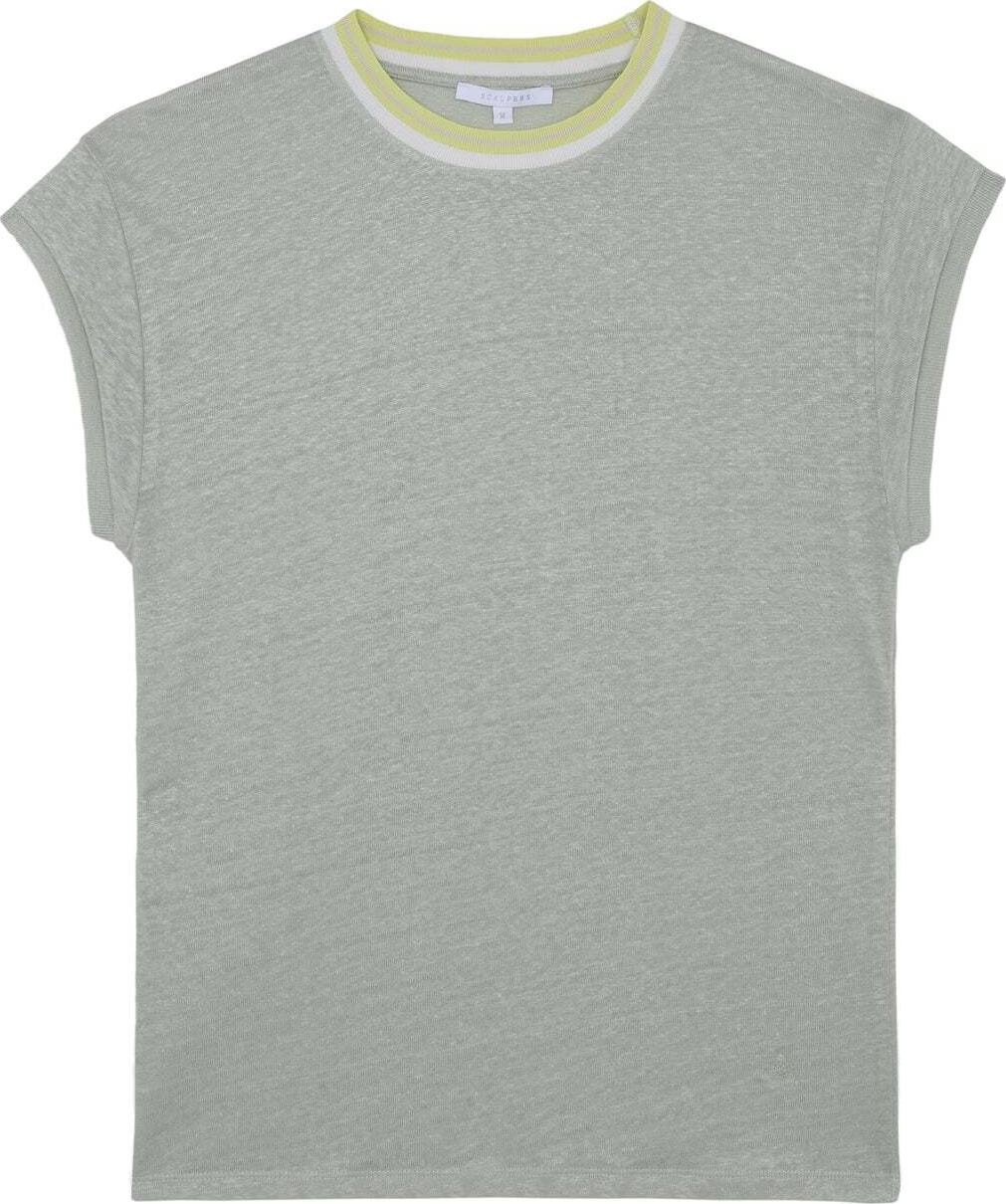 Scalpers Tričko limone / khaki / bílá