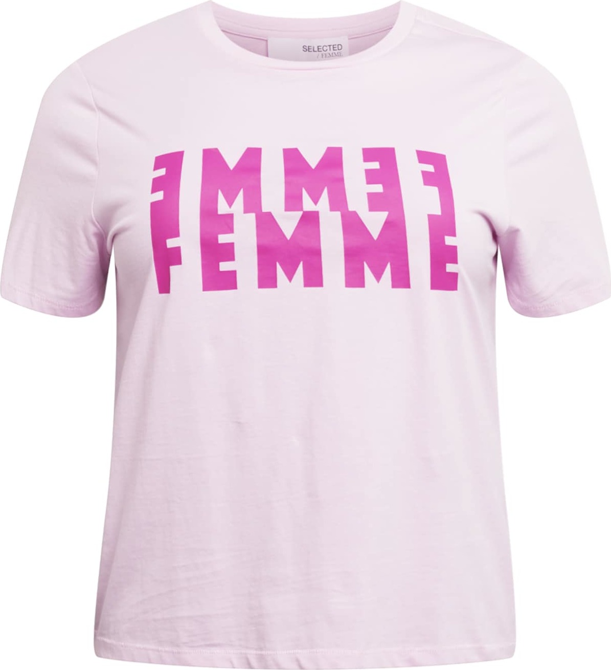 Selected Femme Curve Tričko fuchsiová / světle růžová