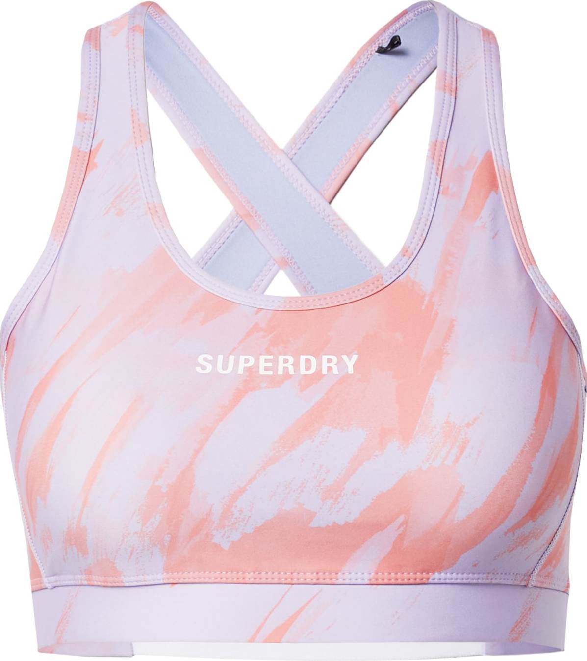 Superdry Sportovní podprsenka světle fialová / svítivě oranžová / bílá