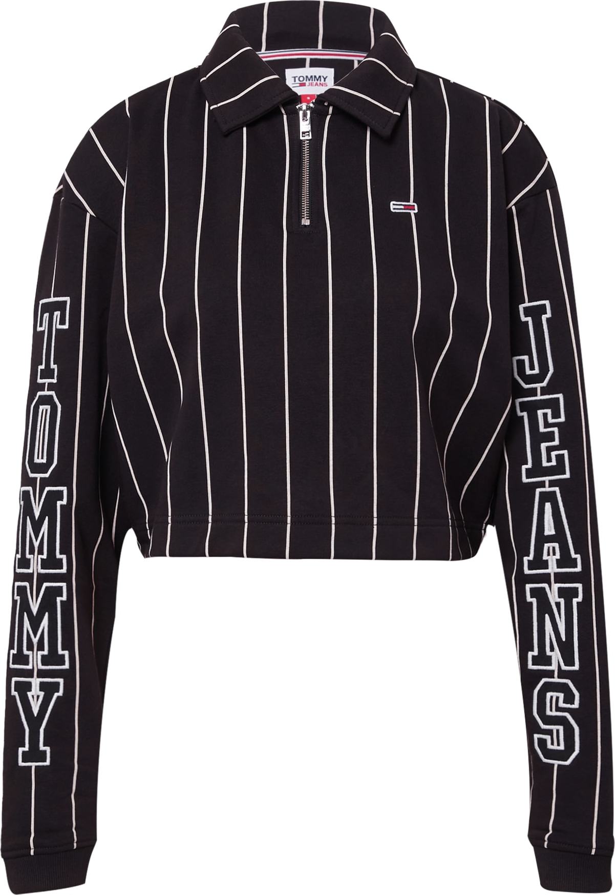 Tommy Jeans Mikina černá / bílá