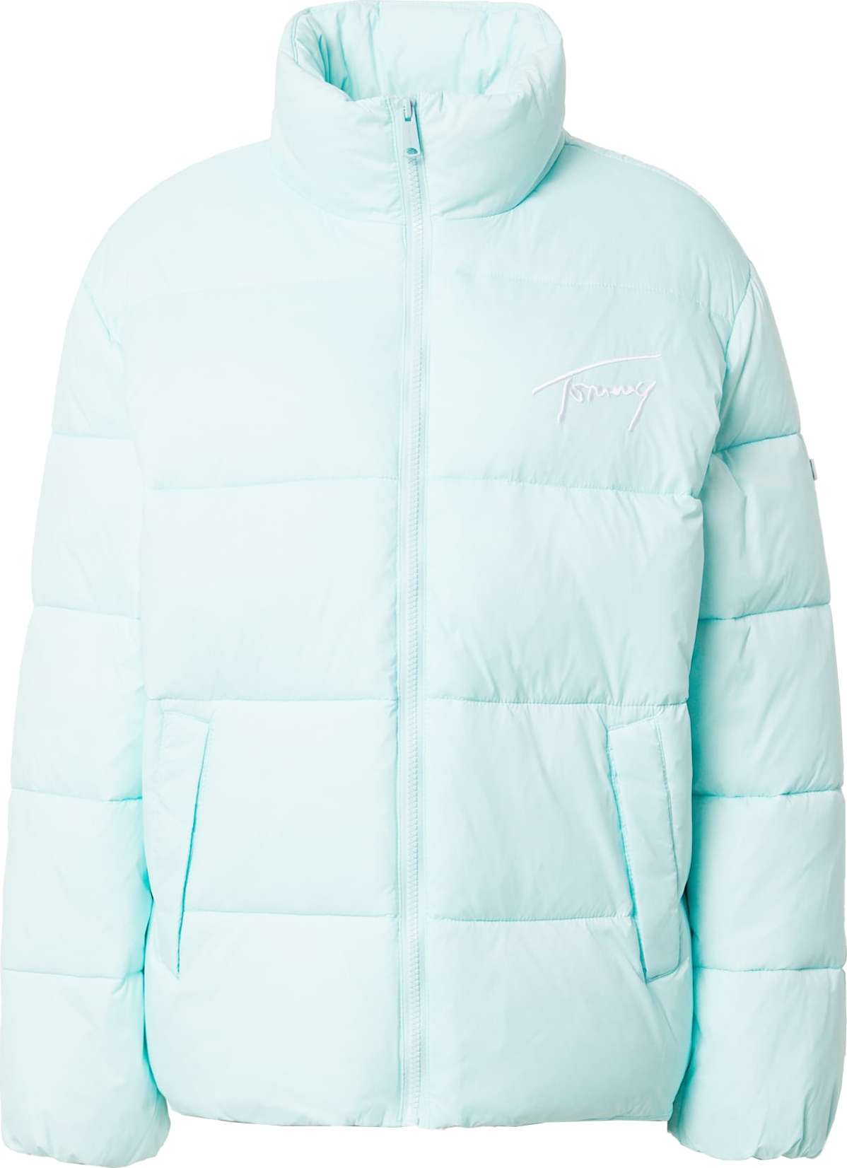 Tommy Jeans Zimní bunda nebeská modř / bílá