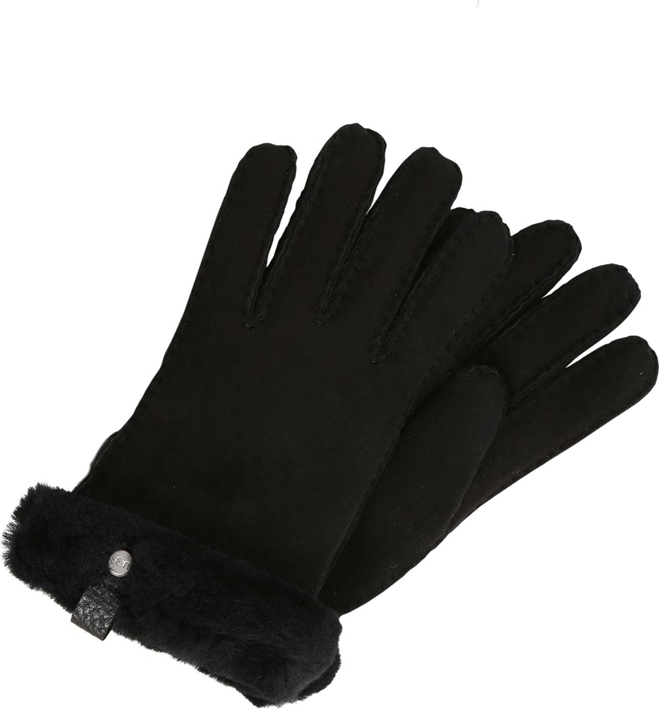 UGG Prstové rukavice 'Shorty Glove with leather trim' černá