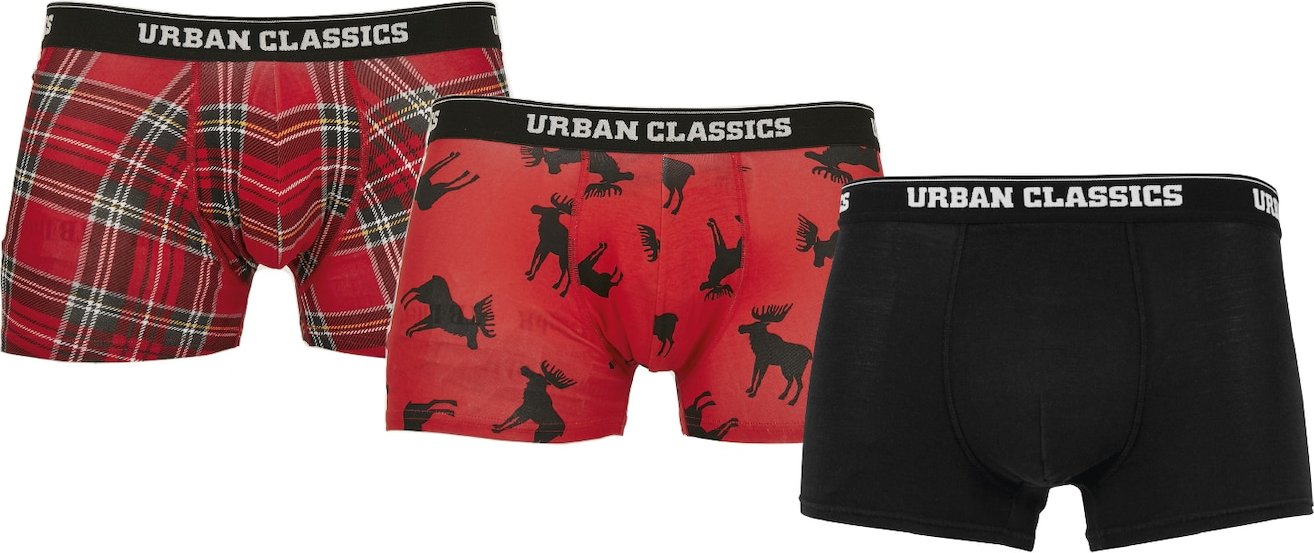 Urban Classics Boxerky červená / černá / bílá