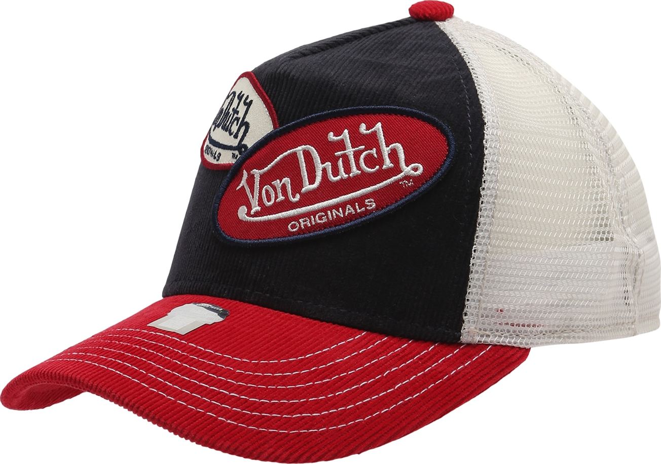 Von Dutch Originals Čepice 'RUSSEL' červená / černá / přírodní bílá