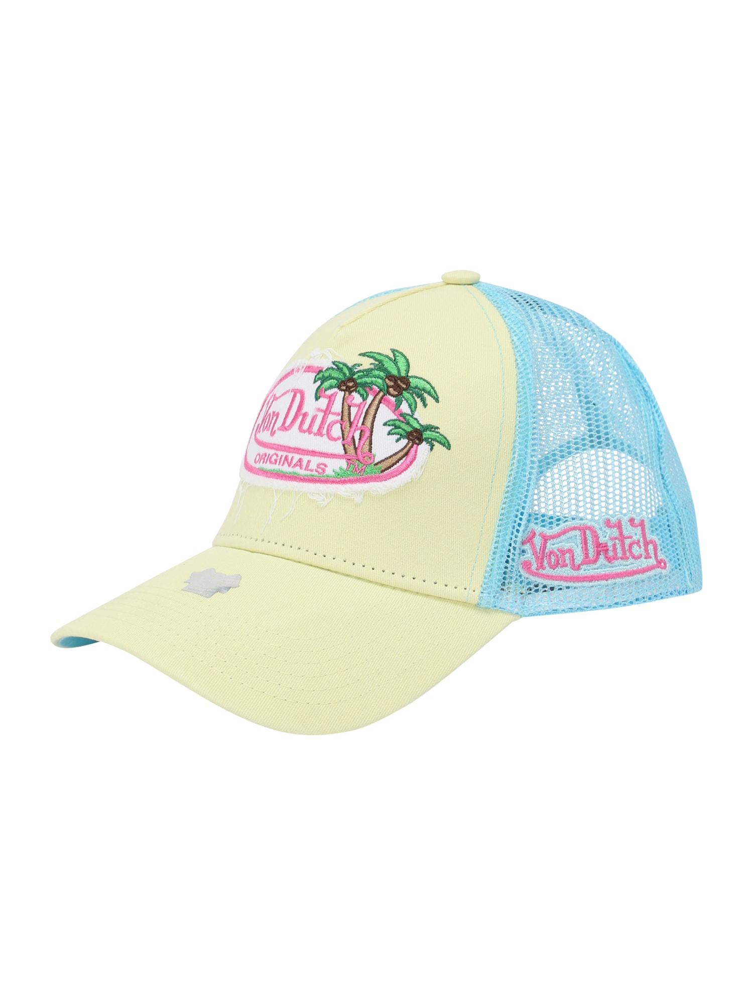 Von Dutch Originals Čepice 'SKARA' světlemodrá / světle žlutá / pink / bílá