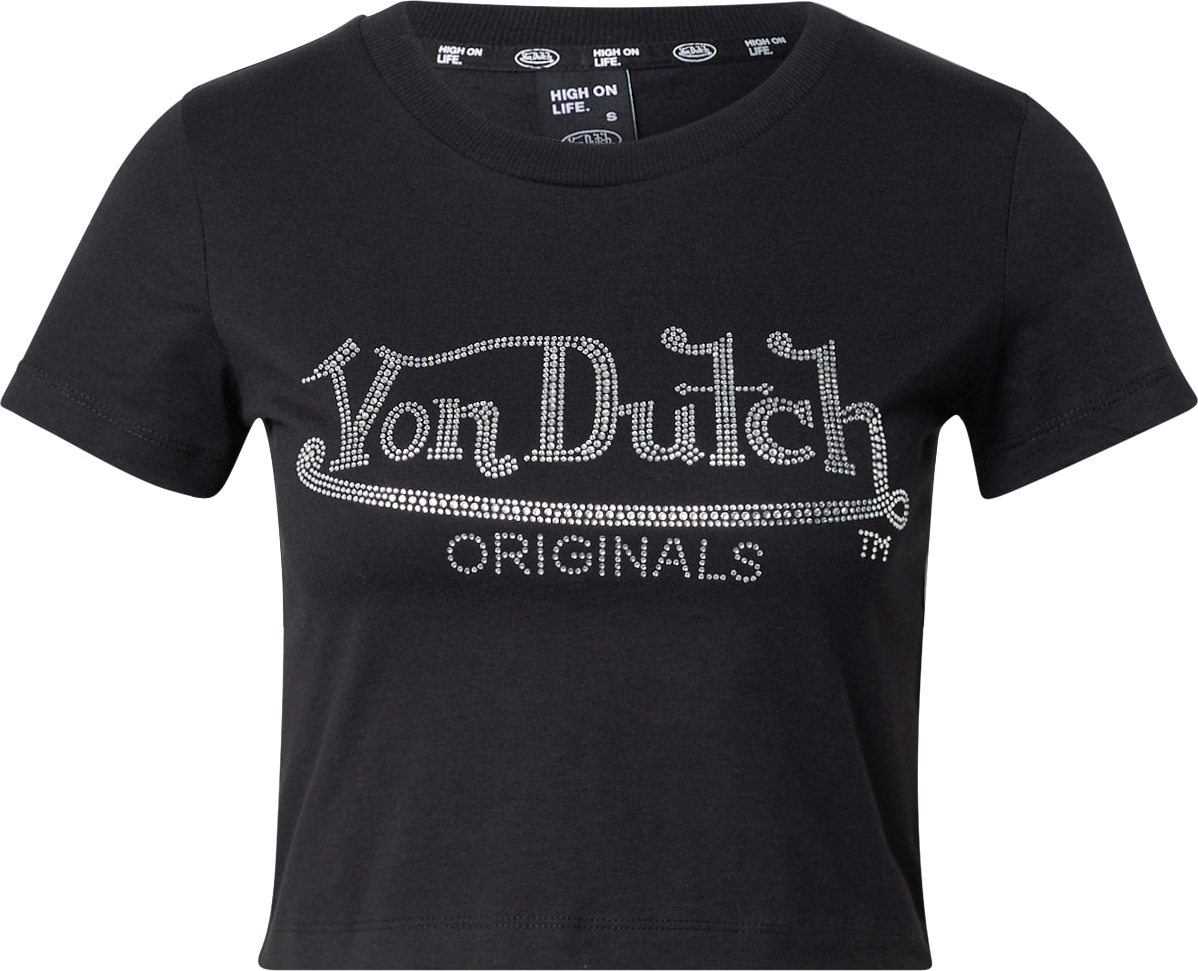 Von Dutch Originals Tričko 'ANDREA' černá / stříbrná