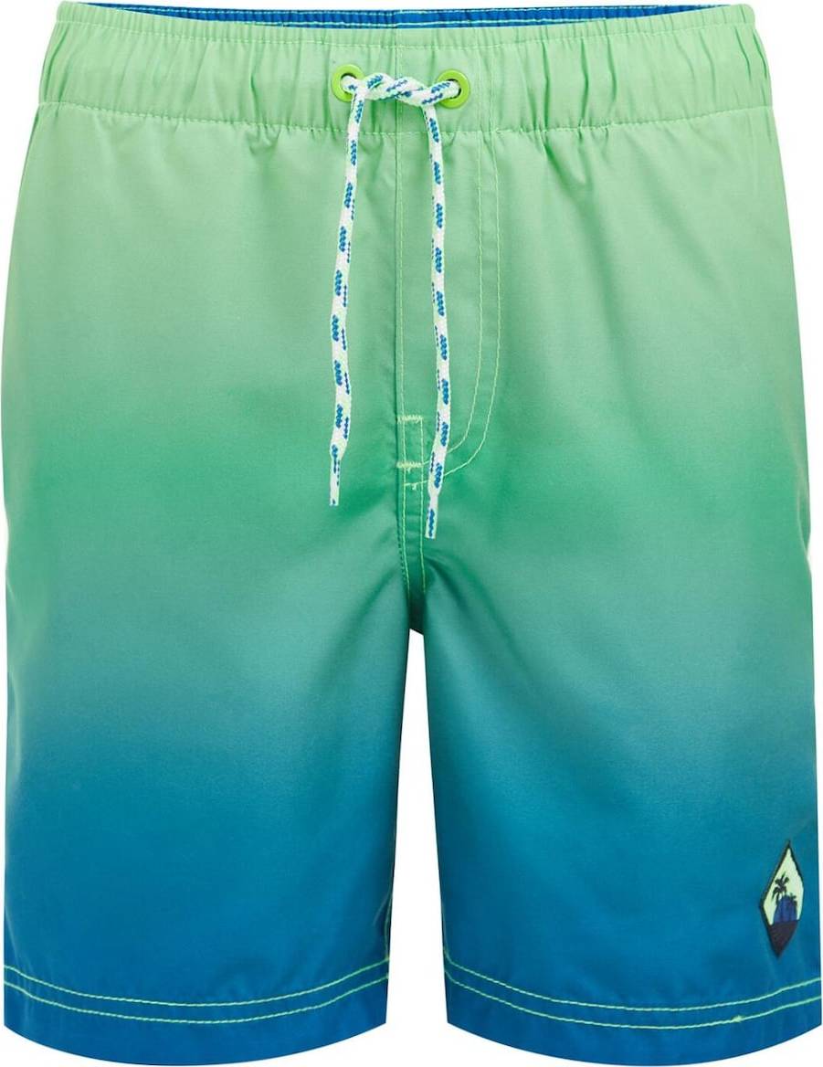 WE Fashion Plavecké šortky modrá / světle zelená
