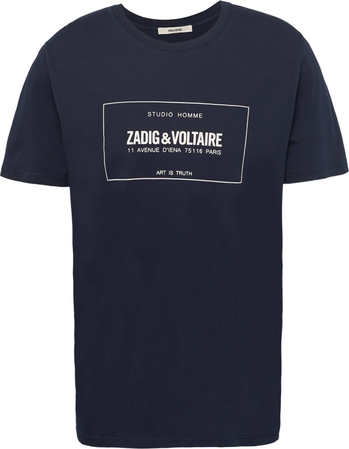 Zadig & Voltaire Tričko 'TED BLASON' marine modrá / bílá
