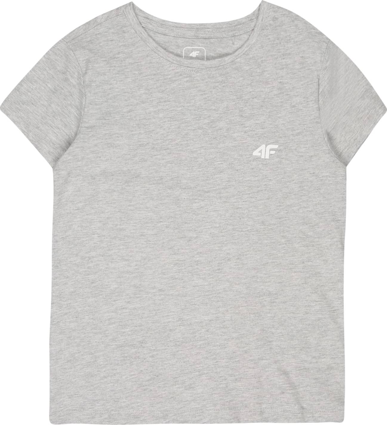 4F Funkční tričko světle šedá / bílá