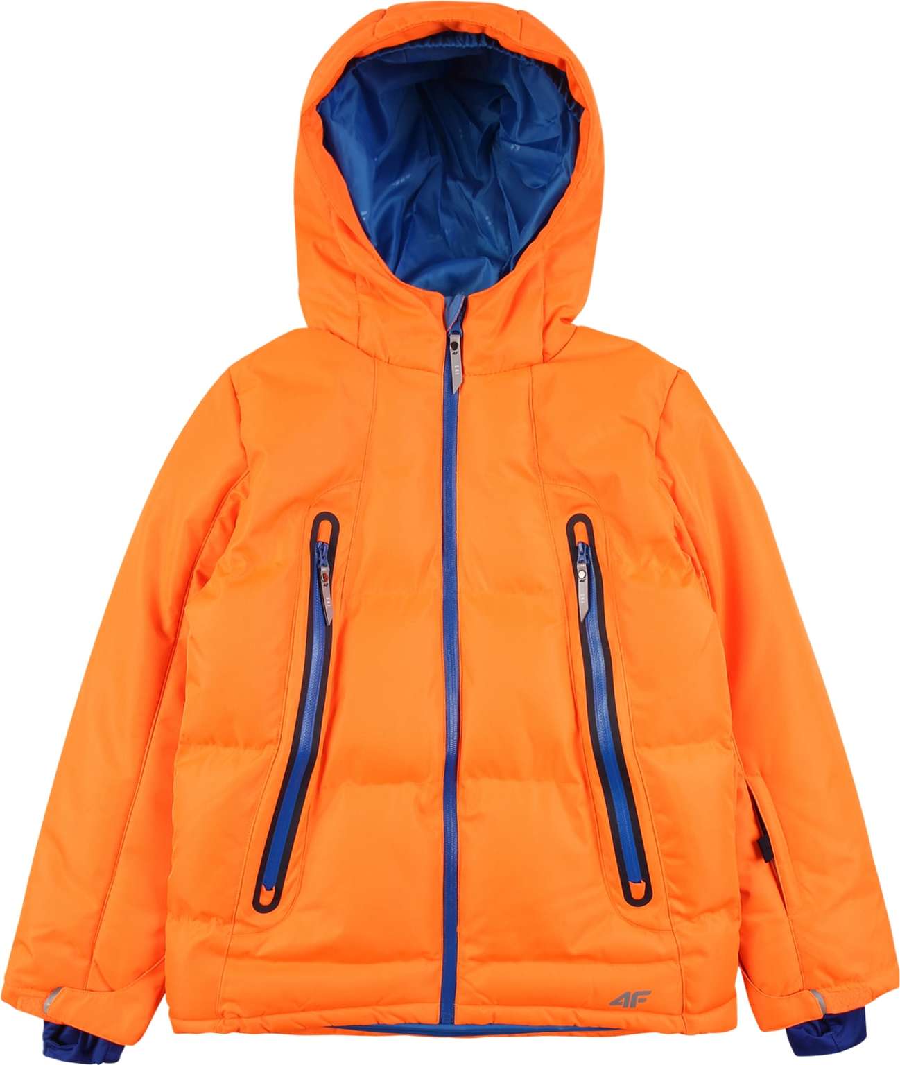 4F Outdoorová bunda marine modrá / svítivě oranžová