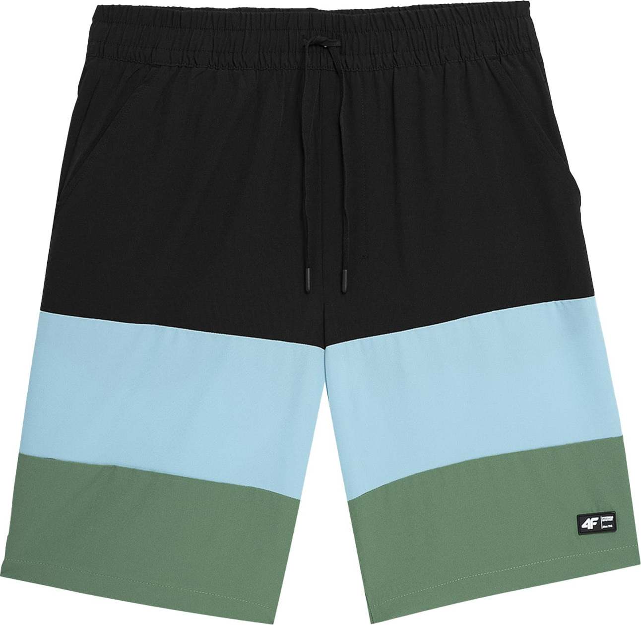 4F Sportovní kalhoty modrá / zelená / černá