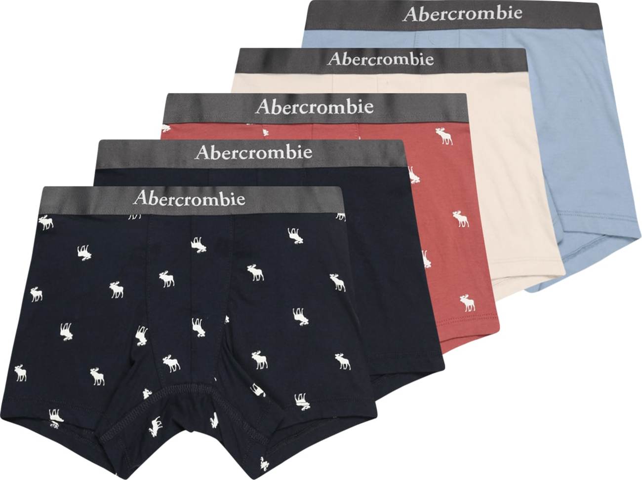 Abercrombie & Fitch Spodní prádlo béžová / noční modrá / světlemodrá / rezavě červená / černá