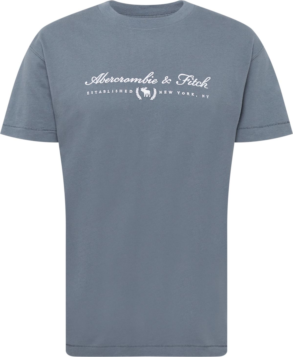 Abercrombie & Fitch Tričko šedá / bílá