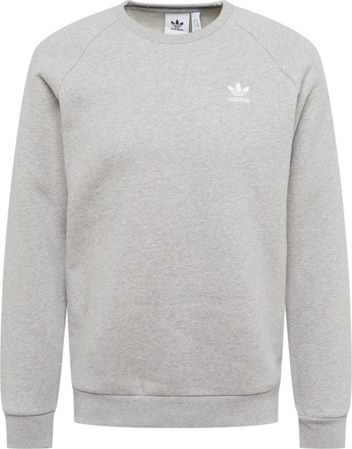 ADIDAS ORIGINALS Mikina šedý melír / bílá