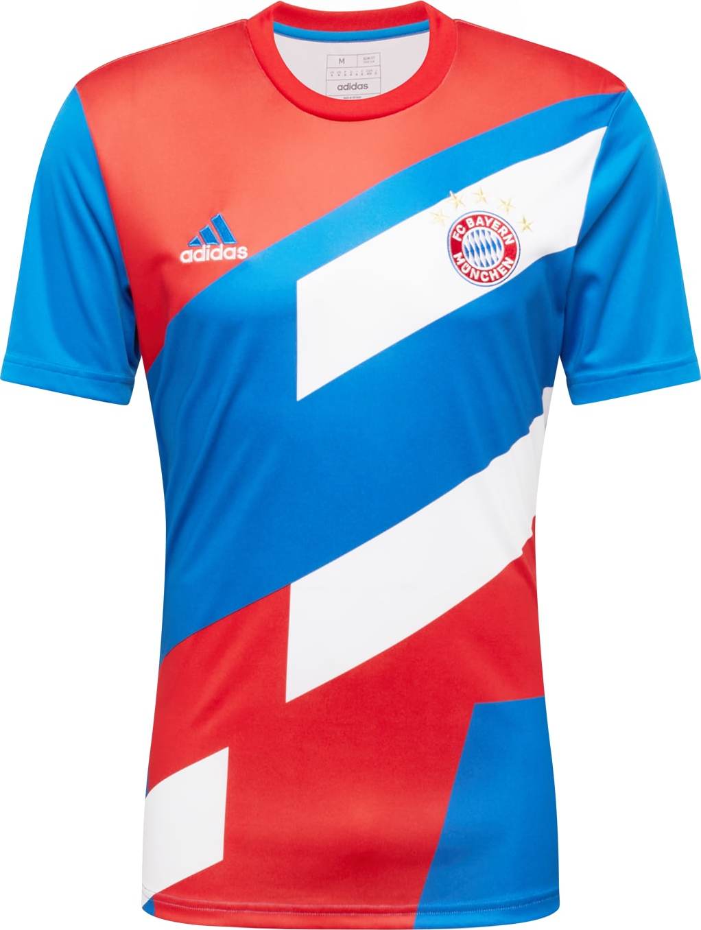 ADIDAS SPORTSWEAR Funkční tričko nebeská modř / světle červená / bílá