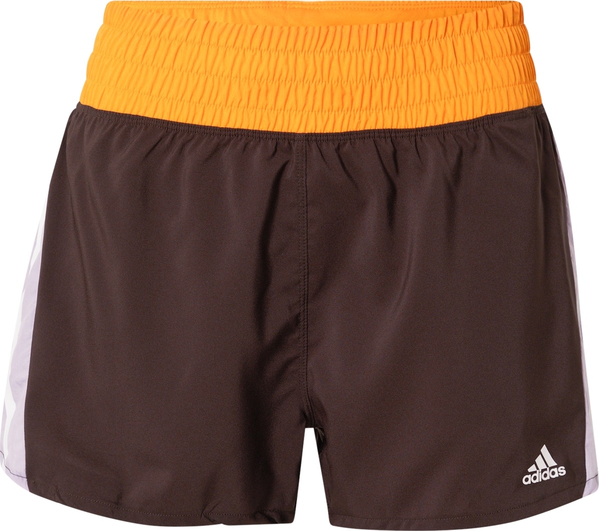 ADIDAS SPORTSWEAR Sportovní kalhoty tmavě hnědá / šeříková / jasně oranžová / bílá