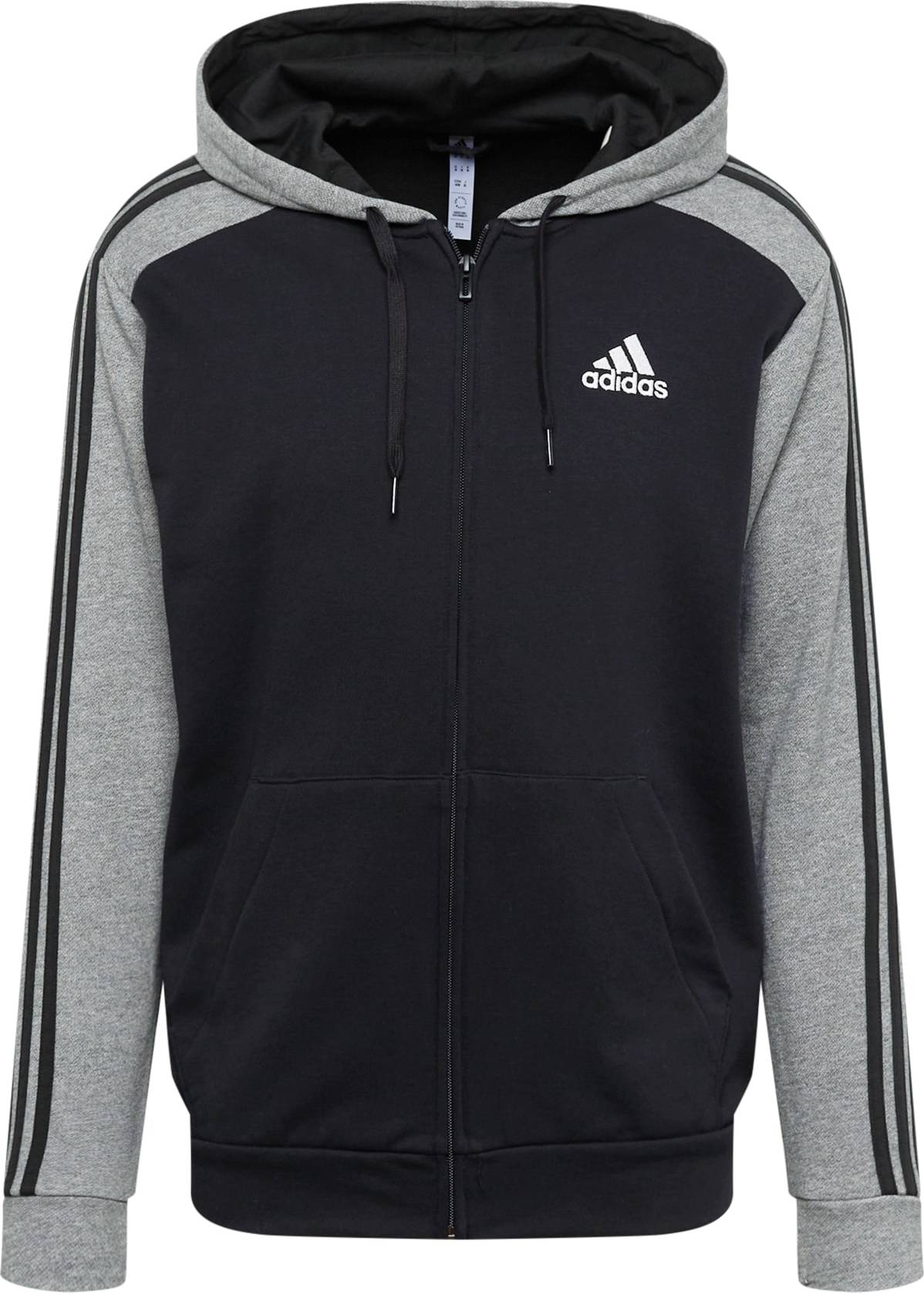 ADIDAS SPORTSWEAR Sportovní mikina šedá / černá / bílá
