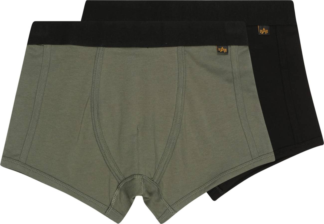 ALPHA INDUSTRIES Boxerky khaki / tmavě oranžová / černá