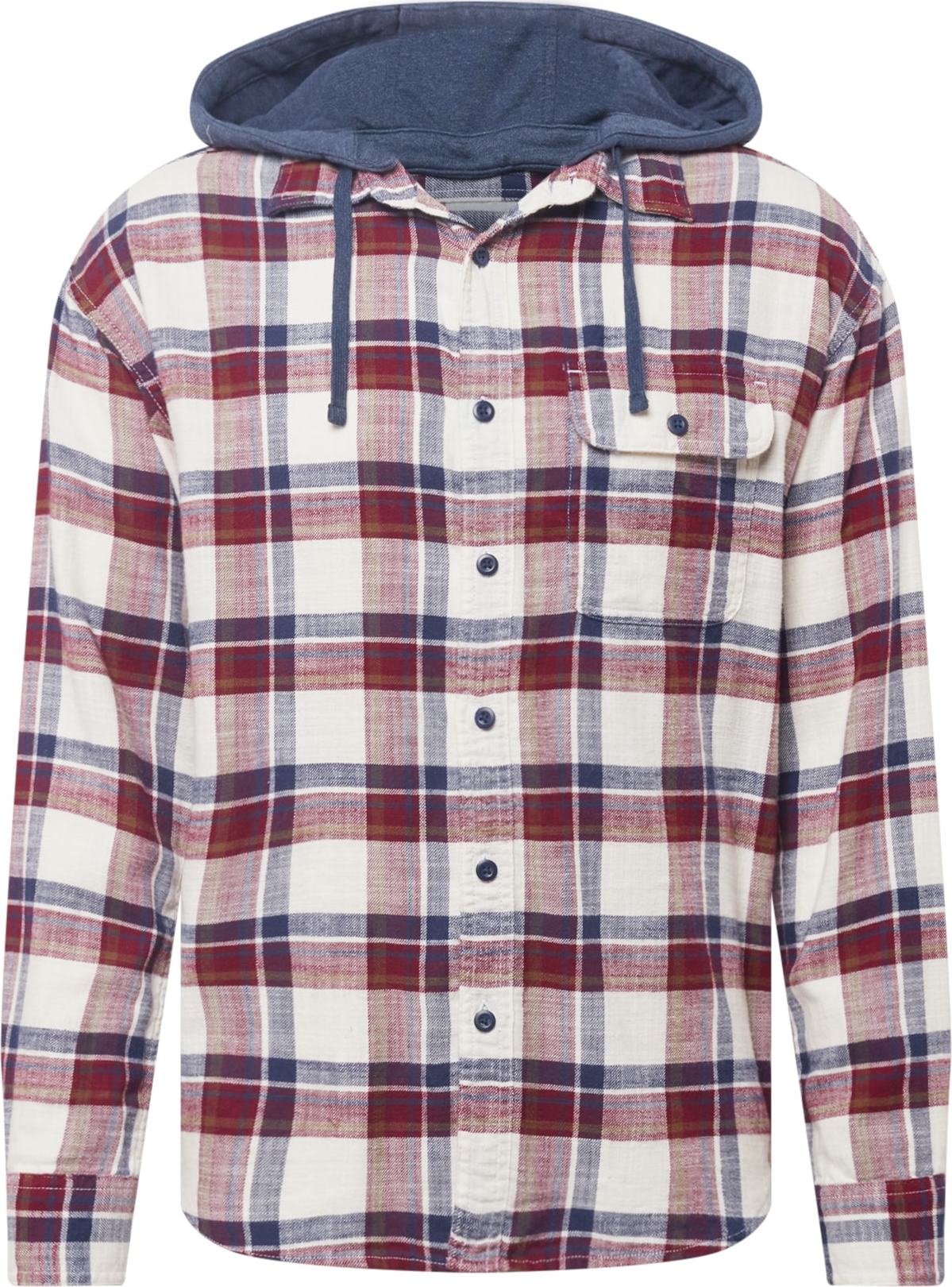 American Eagle Košile 'TRUMAN' noční modrá / burgundská červeň / bílá