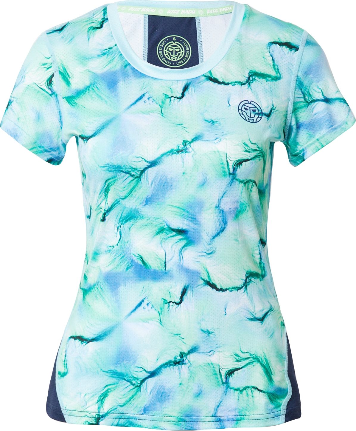 BIDI BADU Funkční tričko 'Eve' námořnická modř / pastelově zelená / tmavě zelená / bílá