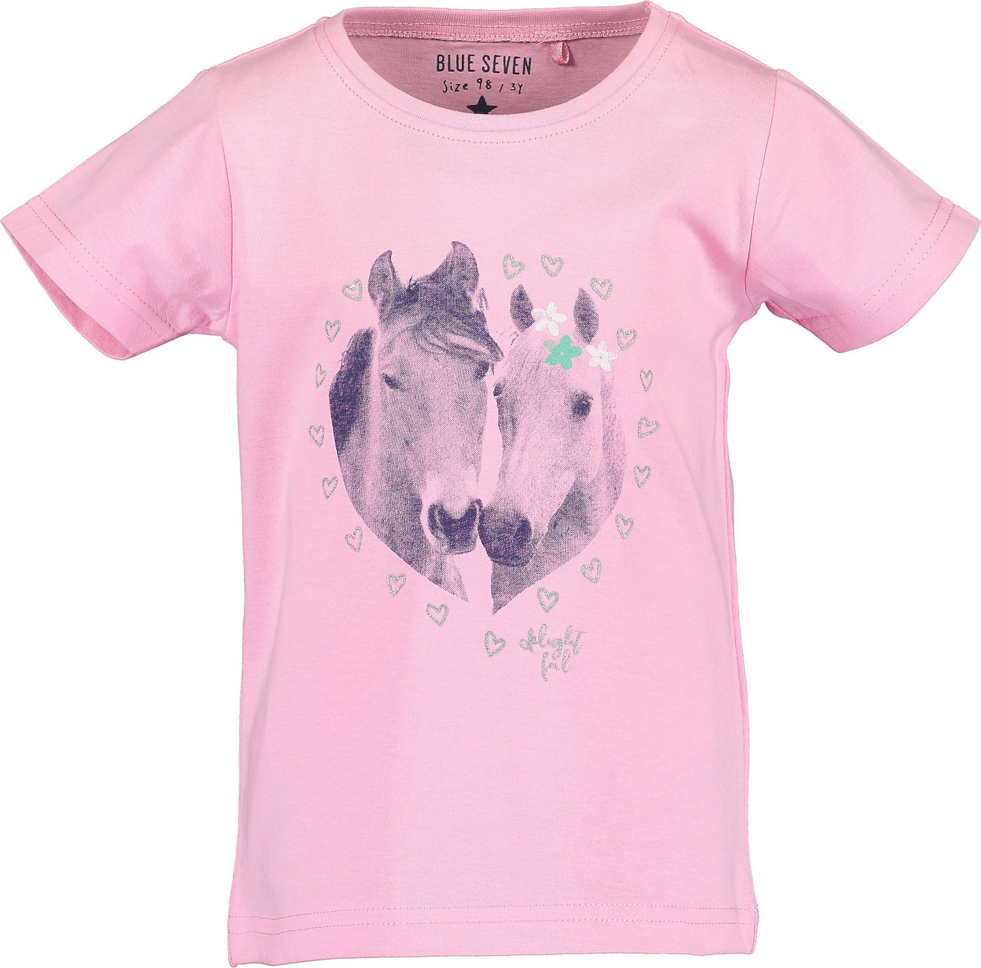 BLUE SEVEN Tričko tmavě šedá / pink / stříbrná / bílá